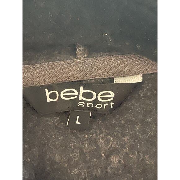 BEBE Charcoal Sequin Hoodie Pockets Size Large - Picture 7 of 8